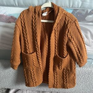 EUC  Cable Knit Hooded Sweater size 12-18months - Brown